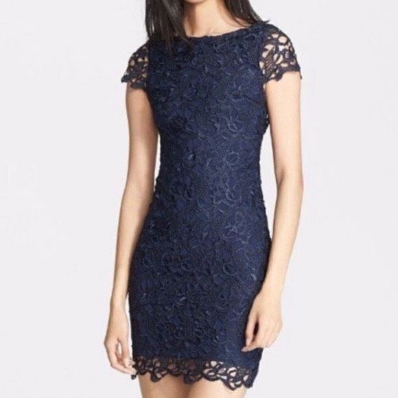 Alice + Olivia Dresses & Skirts - Alice + Olivia Navy Clover Guipure Lace Dress